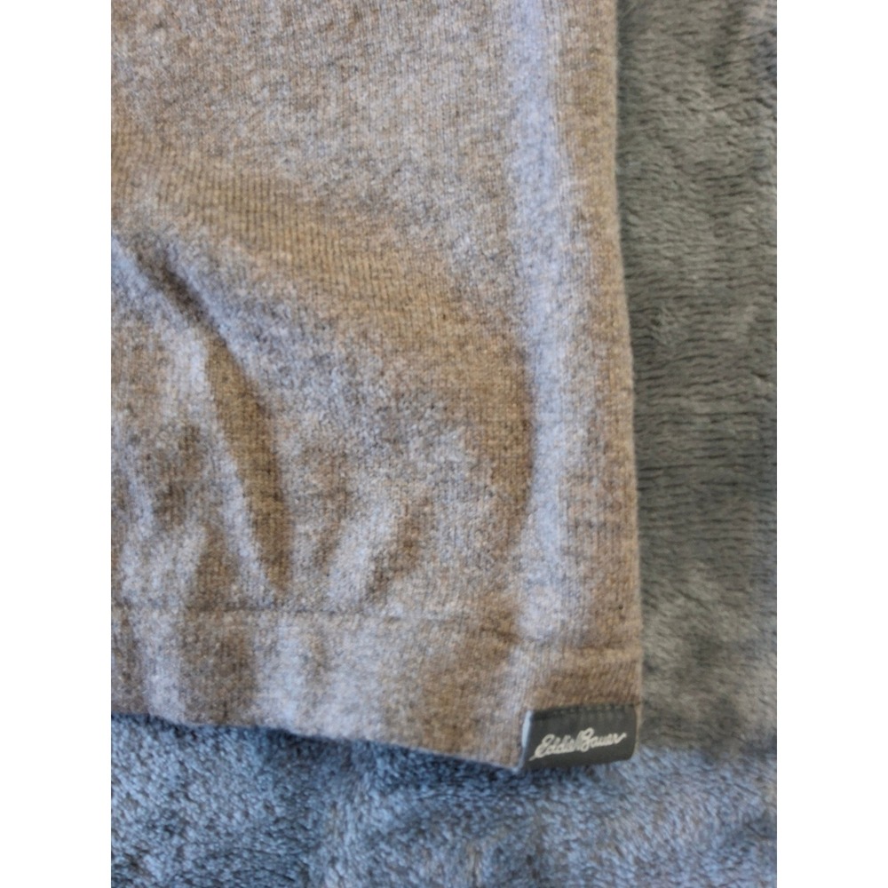 Eddie Bauer Mens TXL‎ V-Neck Sweater Cotton Merino Wool Blend Heather Tan Brown - Picture 2 of 12